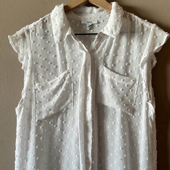 Women's L Bar lll Clip-Dot Blouse Button Down Point Collar - Picture 4 of 8
